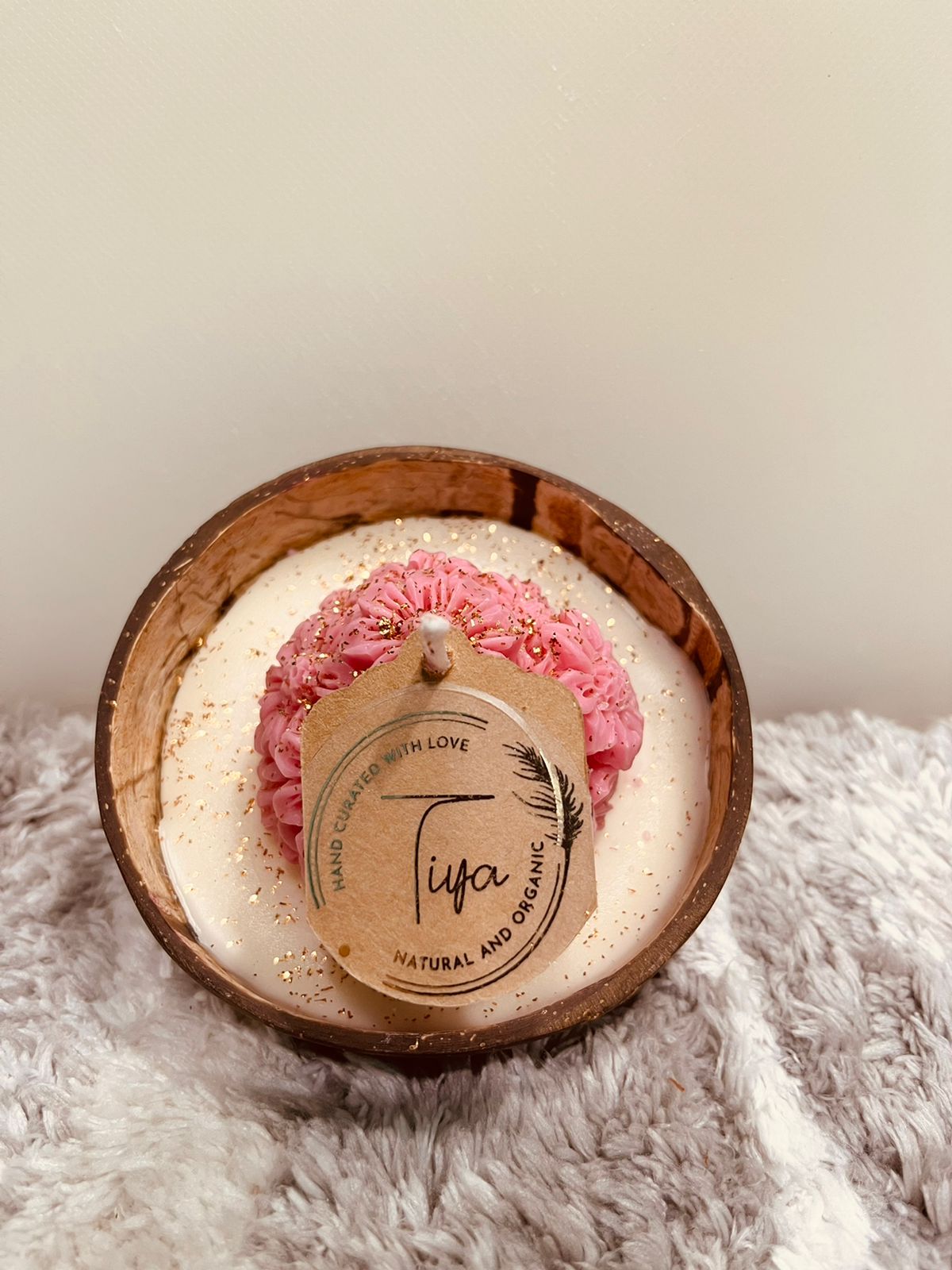 Flower Coconut Shell Candle - Image 4
