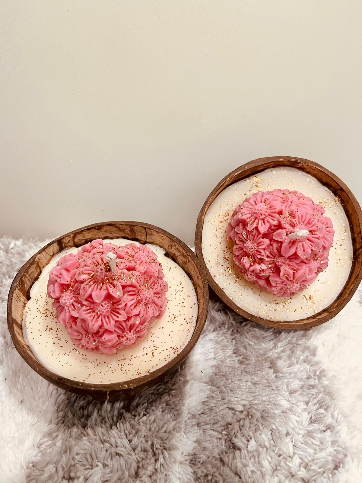 Flower Coconut Shell Candle - Image 3