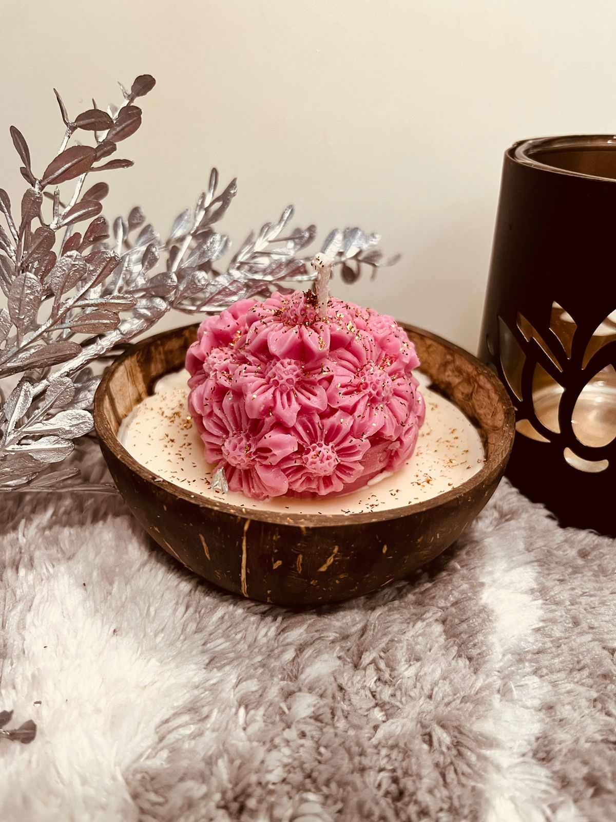 Flower Coconut Shell Candle