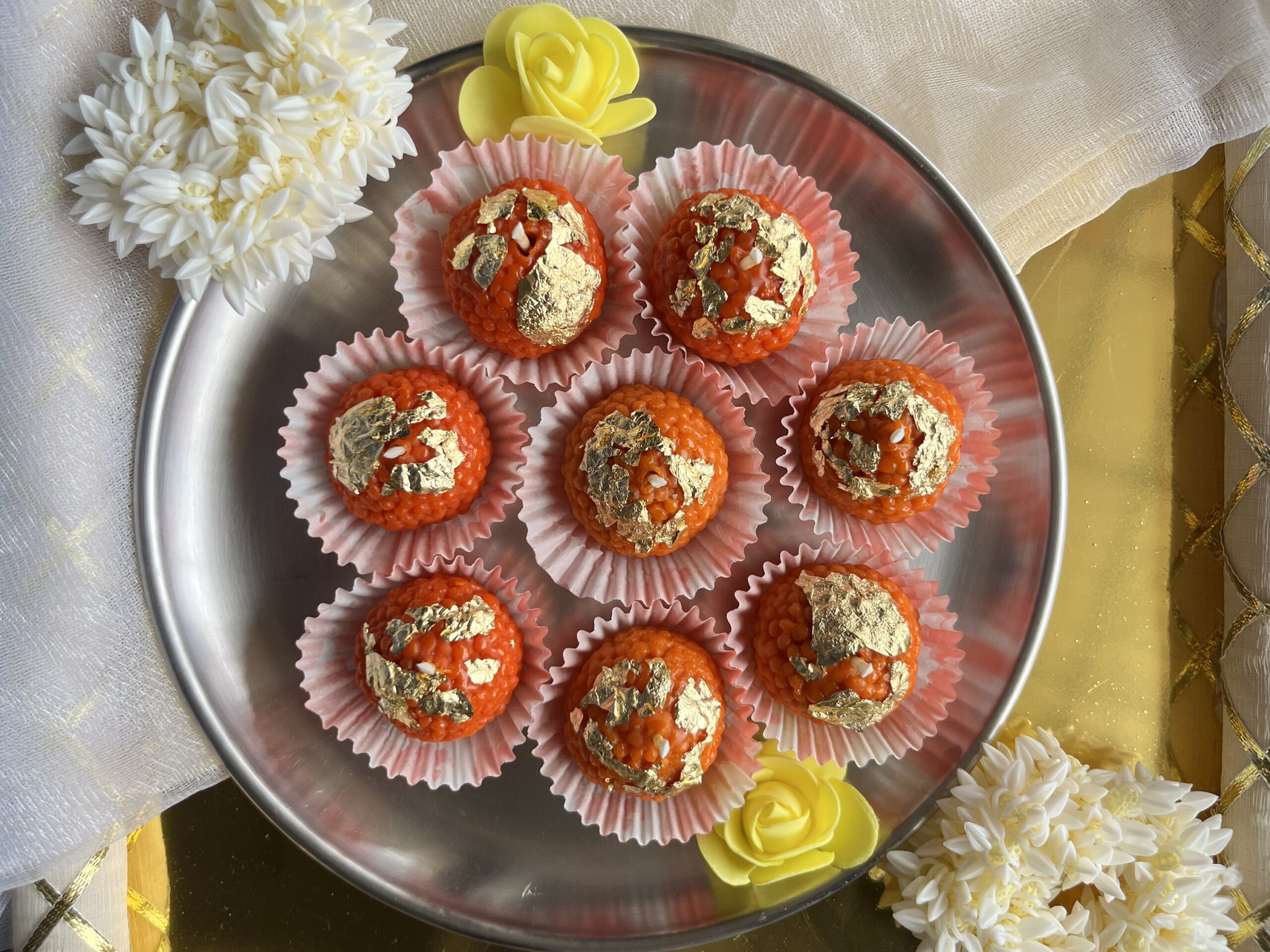 Motichur Laddoo Mithai Candle - 1 piece - Image 3
