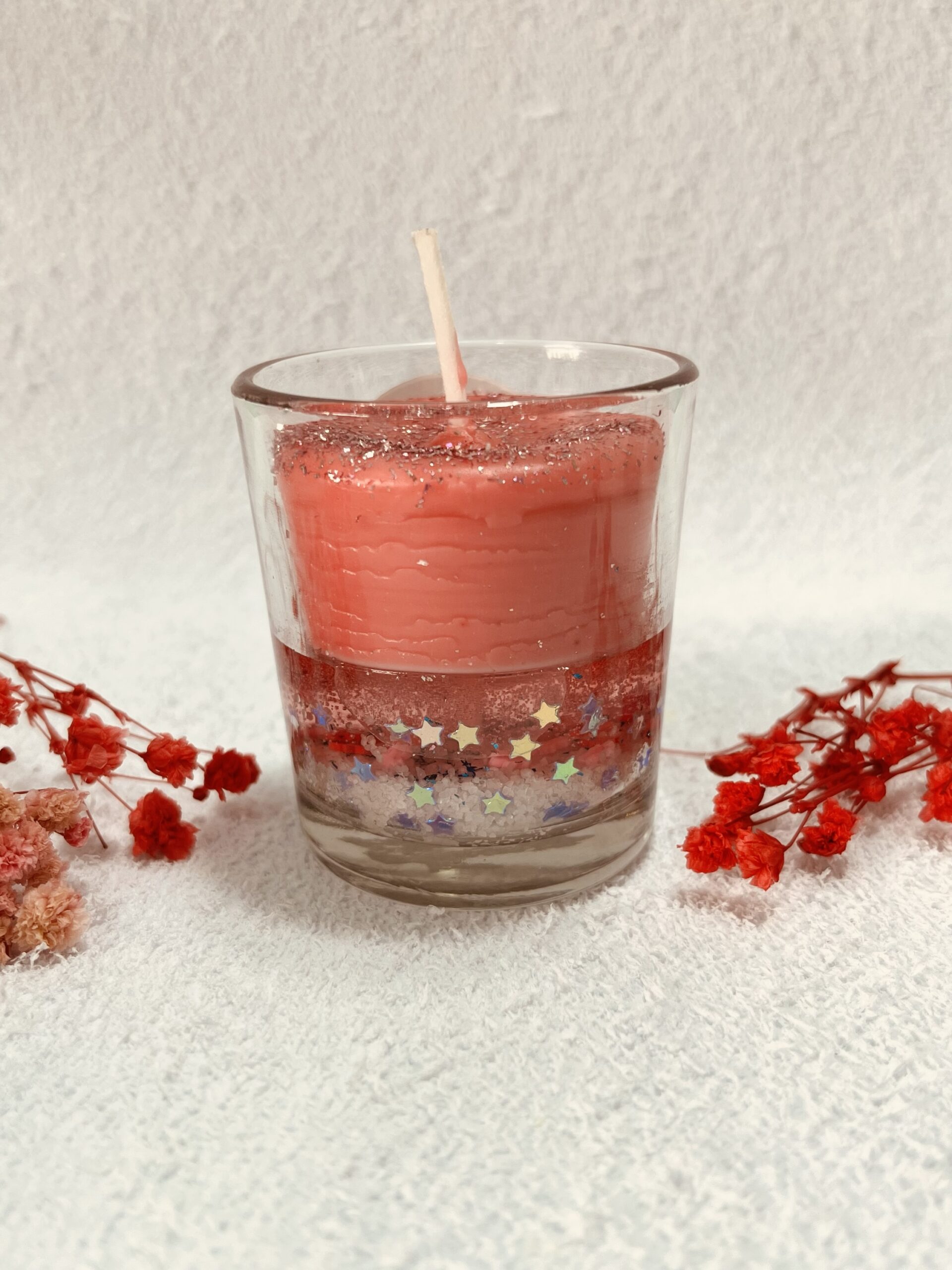 Pink Starry Votive Jar Candle