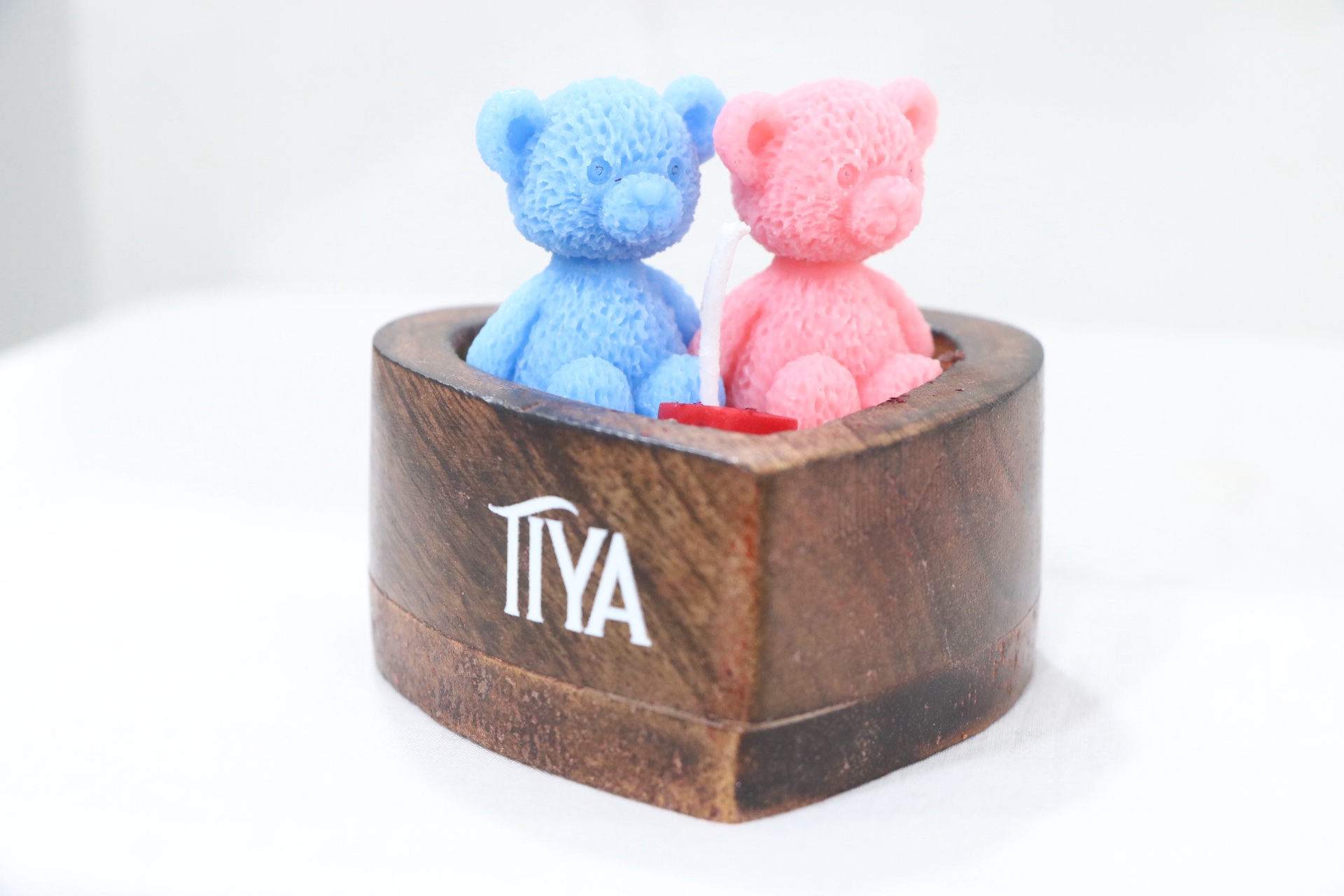 Teddy Bear Wooden Jar Candle