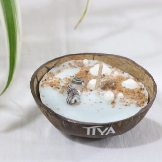 Blue Oceanic Coconut Shell Candle