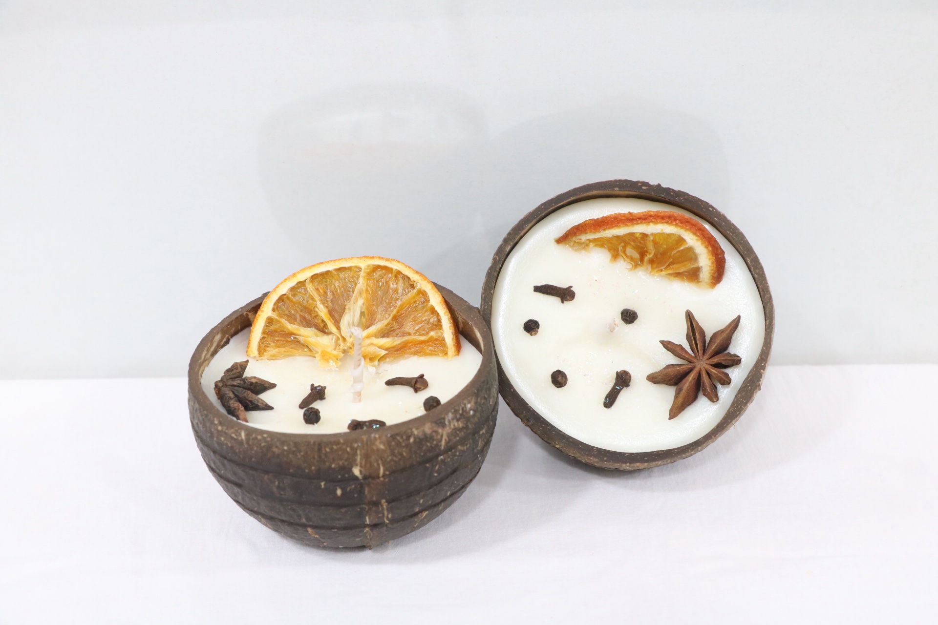 Spice Coconut Shell Candle - Image 3