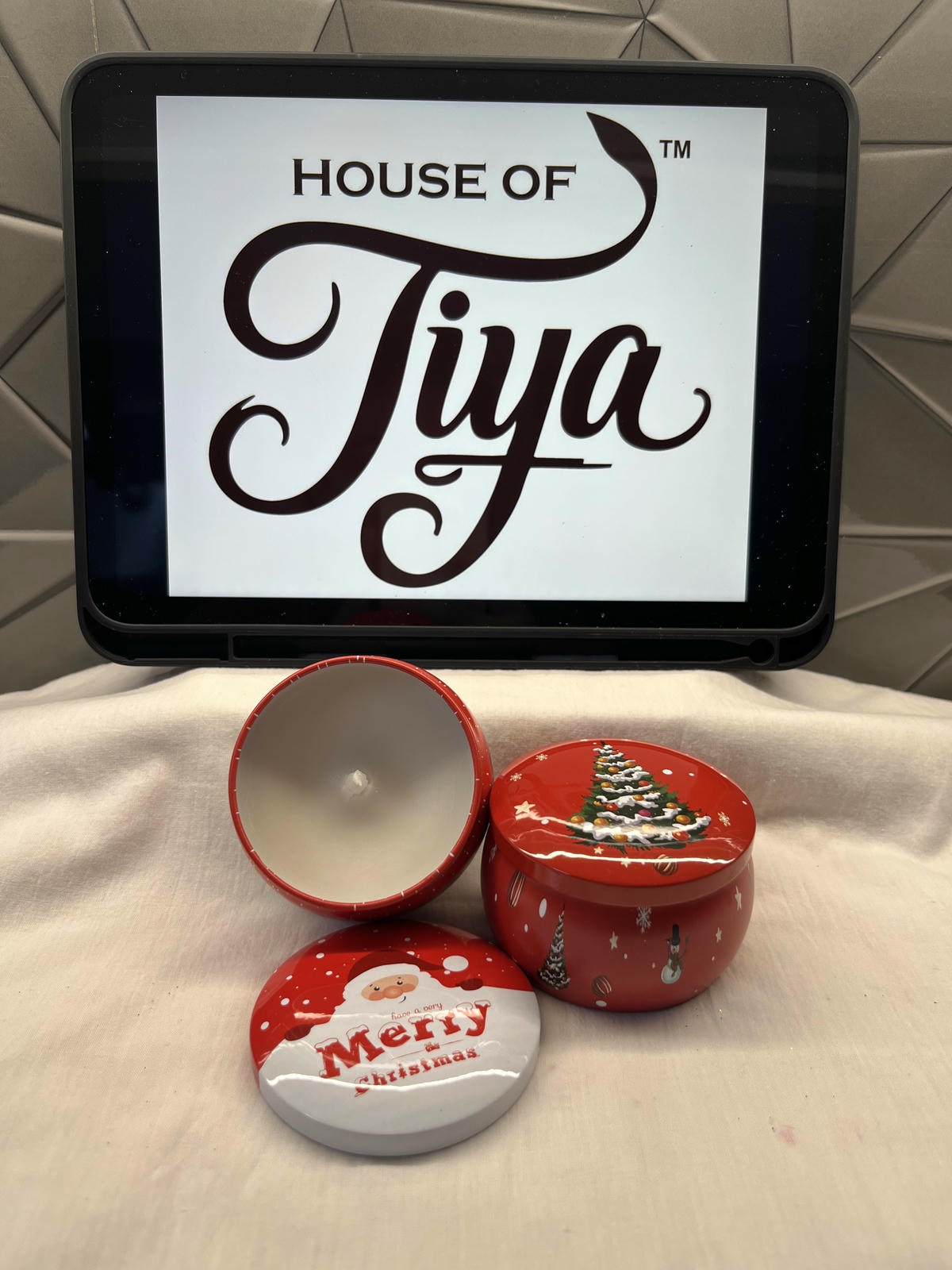 Merry Christmas Tin Jars | CC020 | 100g | White | Christmas Collection